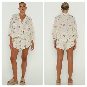 Lost in Lunar Sz Medium Lani Shirt Abstract Lunar Print Oversized Top Only